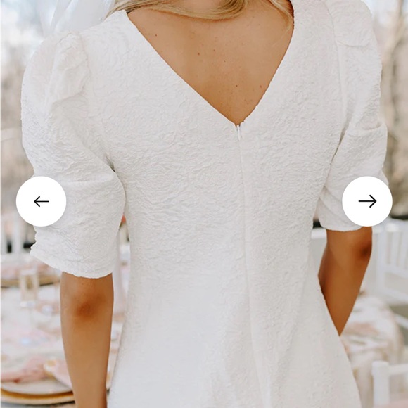 Secret Garden Jacquard Mini Dress in White - M - Picture 4 of 4